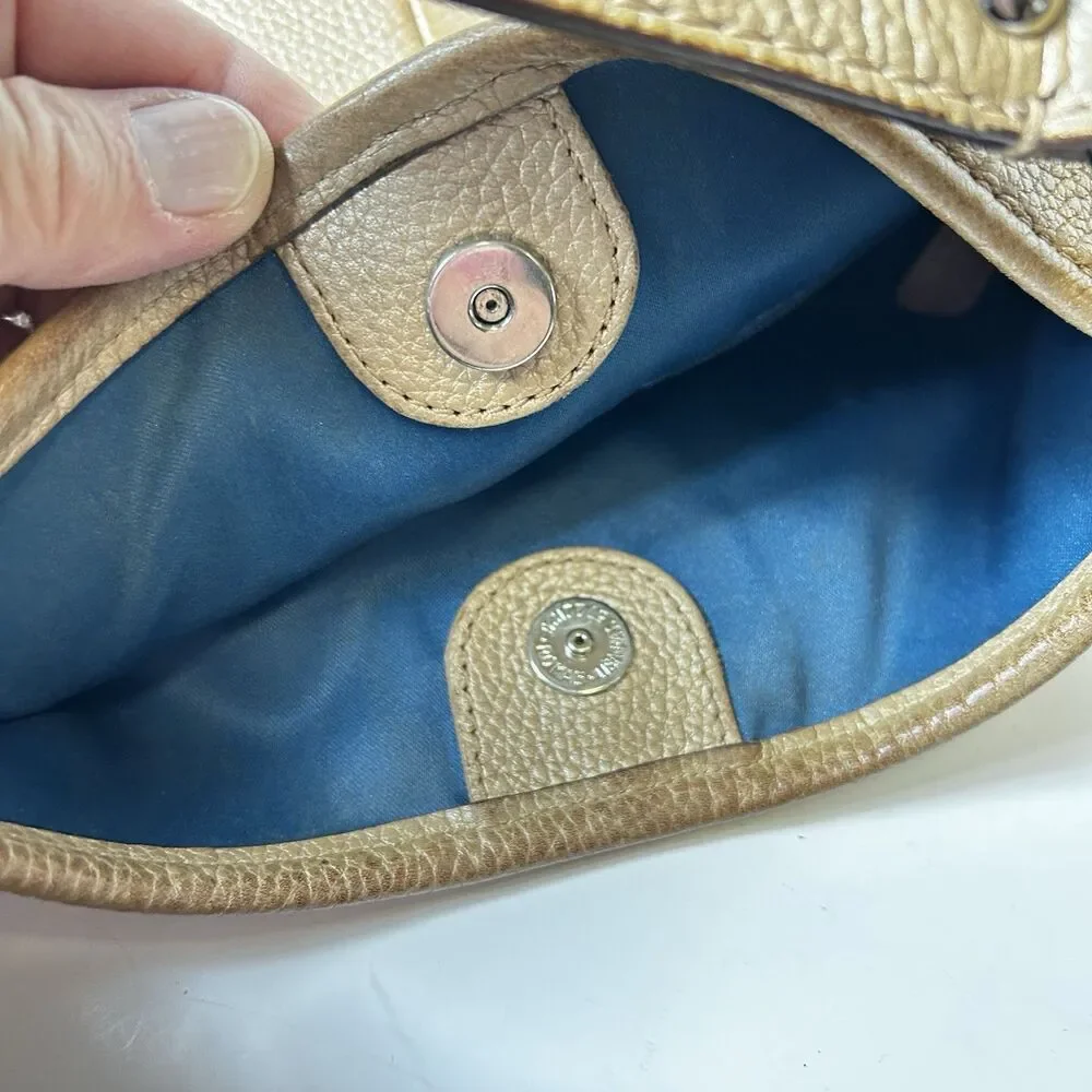 Coach Penelope F16533 Champagne Gold Metallic Leather Crossbody Bag